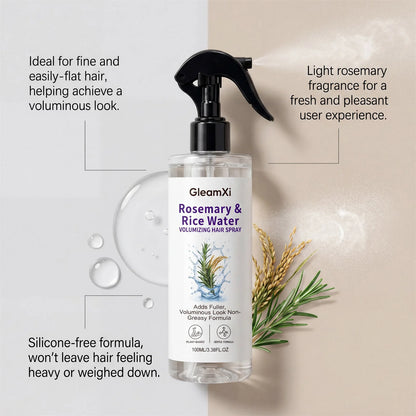 Rosemary & Rice Water Hair Spray Made with 100% Natural Extracts  Lightweight Non-Greasy Formula For Softer Smoother-Looking Hai