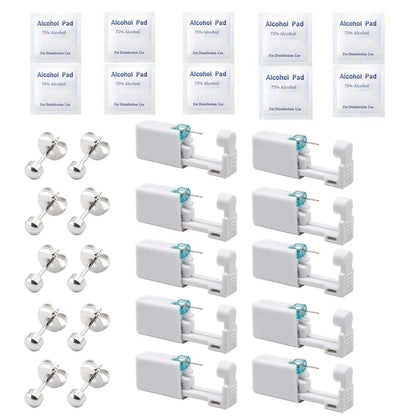 10pcs Asepsis Disposable Ear Piercing Gun-Safty Self Ear Piercing Kit for Home Use