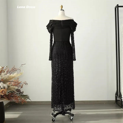 Lena Luxurious Women's Evening Dresses Woman Elegant Party Dresses 2025 Custom Made Lace Black Mermaid Luxury Prom Dress 2025