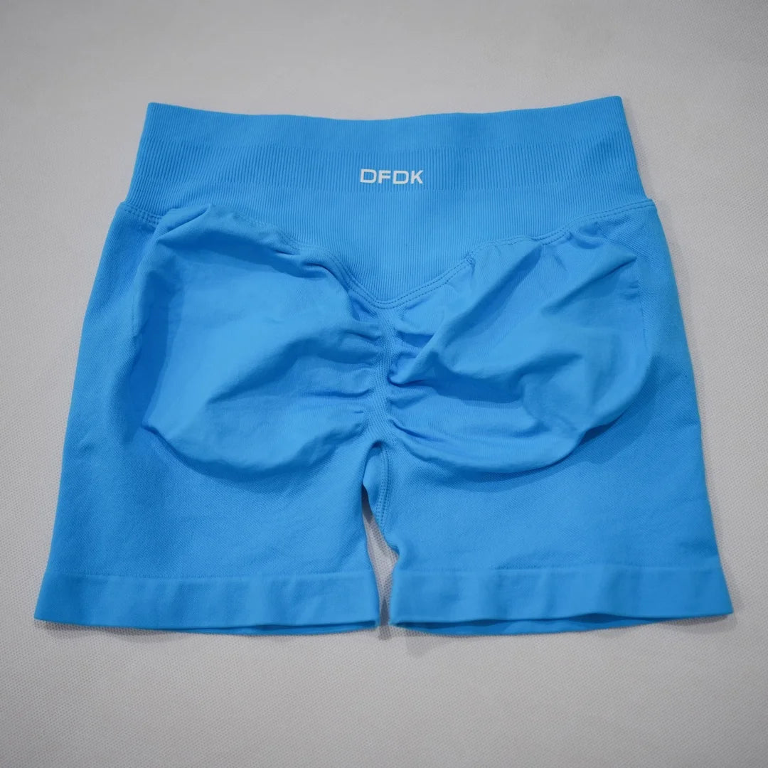DFDK 2026 New Women Scrunch Butt Yoga Shorts High Waist Hip Lifting Push Up Squat Proof Sports Shorts Gym Workout Running Fitnes
