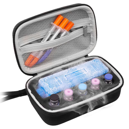 Insulin Vial Case 3ml 30ml Portable Medicine Organizer EVA Oxford Storage Box With Foam Slots For Travel Fridge Storage