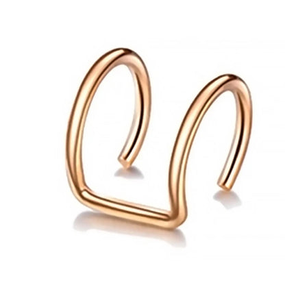 1pc Women Lips Rings Medical Titanium Steel Fake Nose Ring Septum Piercing Clip on Mouth Ring Fake Piercing Body Clip Hoop