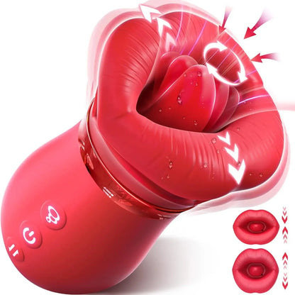 360 Rotation Tongue Licking Vibrator for Women Mouth Sucking Clitoral Stimulator 10 Modes Nipple Suction Female Masturbator Toy