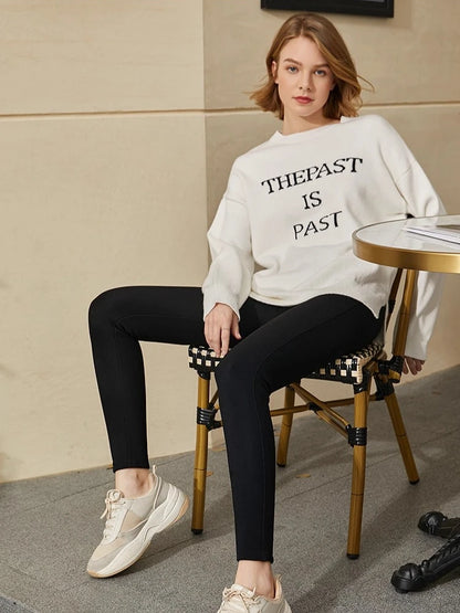 Amii Leggings Woman 2025 Winter New Warm Slim-fit Nine-point Female Legging Pants Casual Solid Versatile Woman Clothing12524023