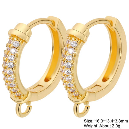 Juya Handmade 18K Real Gold Plated Earwire Fasteners Earring Hooks Accessories For DIY Women's Anti-Allergy Earrings Making