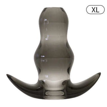 Hollow Speculum Peeking Anal Beads Butt Plug with Stopper Expander Tunnel Transparent Anus Dilation Adult Women Men Gay