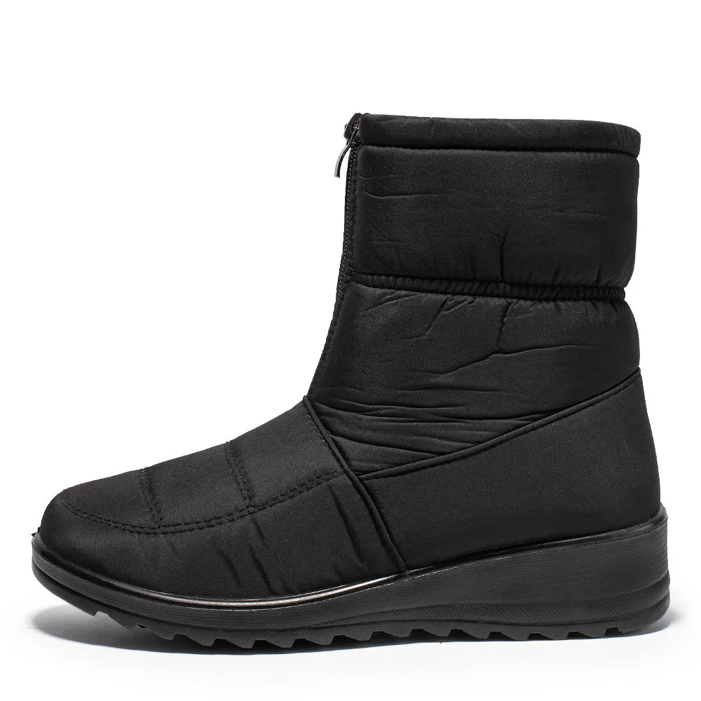 New Platform Waterproof Snow Boots Women 2025 Winter Thick Plush Ankle Boots Woman Non Slip Warm Cotton Padded Shoes Ladies