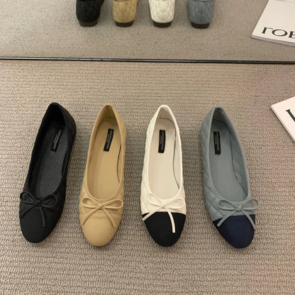 Bailamos Women Brand Ballet Shoes Fashion Bow In Autumn 2022Pregnant Women's Flats Casual Women's Dress Shoes Mujer