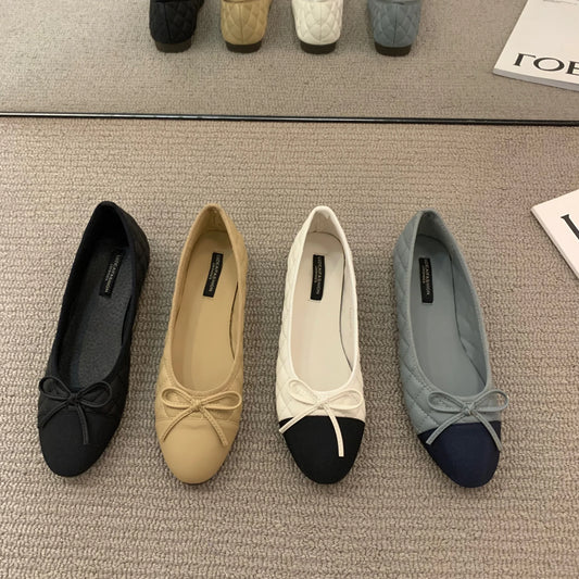 Bailamos Women Brand Ballet Shoes Fashion Bow In Autumn 2022Pregnant Women's Flats Casual Women's Dress Shoes Mujer