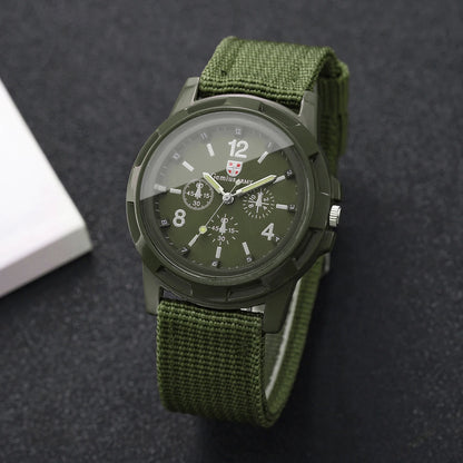 Fashion Decorative Three-eye Dial Women Quartz Watch Casual Nylon Strap Sport Wristwatches Reloj Mujer Girls Clock（Without Box）
