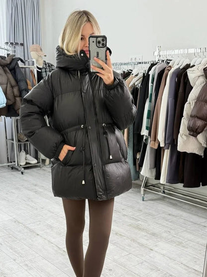 Women's Hooded Drawstring-Waist Jacket