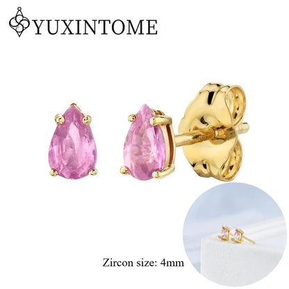 925 Sterling Silver Ear needles Crystal Zircon Small studs Earrings for Women gold-plated round Piercing Earrings New in 2022