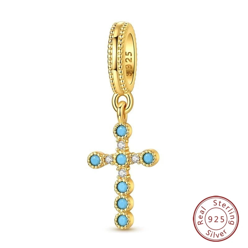 Hot Sales 925 Sterling Silver Golden Series Charms Leopard Little Bear Starfish Bow Bead Fit Original Bracelet DIY Women Jewelry