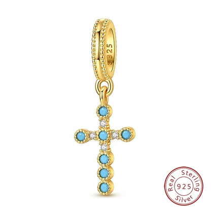 Hot Sales 925 Sterling Silver Golden Series Charms Leopard Little Bear Starfish Bow Bead Fit Original Bracelet DIY Women Jewelry