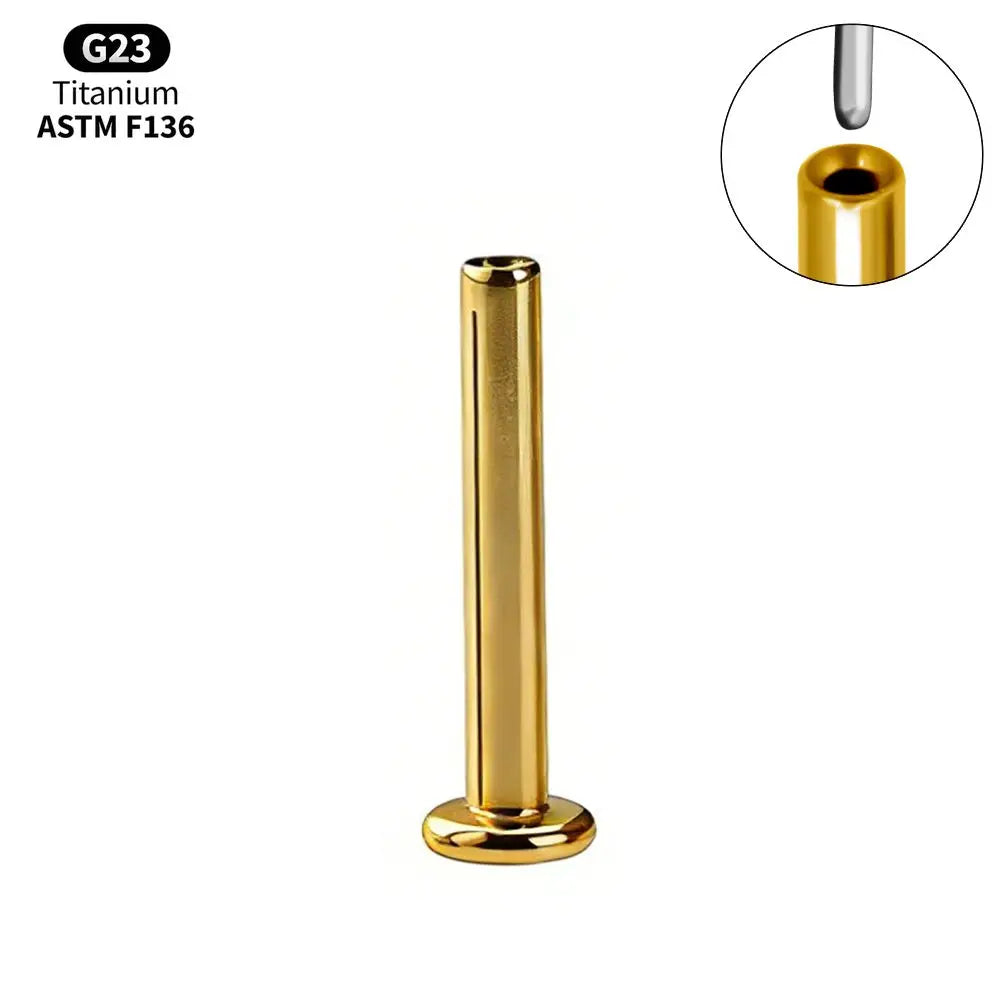 1/10PCS Titanium Labret Stud Internally Threaded Push Pin Tragus Helix Conch Septum Flat Back Plug-in  Ear Piercing Jewelry
