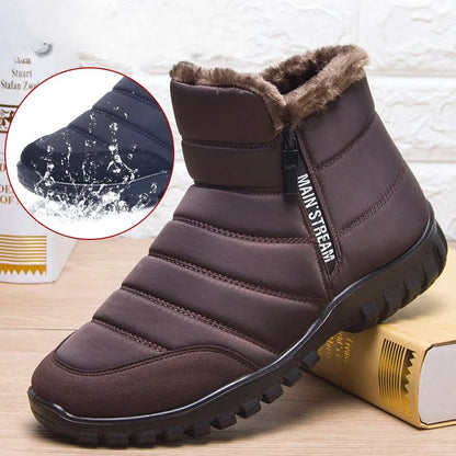 2025 Winter Men Ankle Snow Boot Waterproof Non Slip Shoe for Men Casual Keep Warm Plush Plu Size Couple Footwear Chaussure Homme