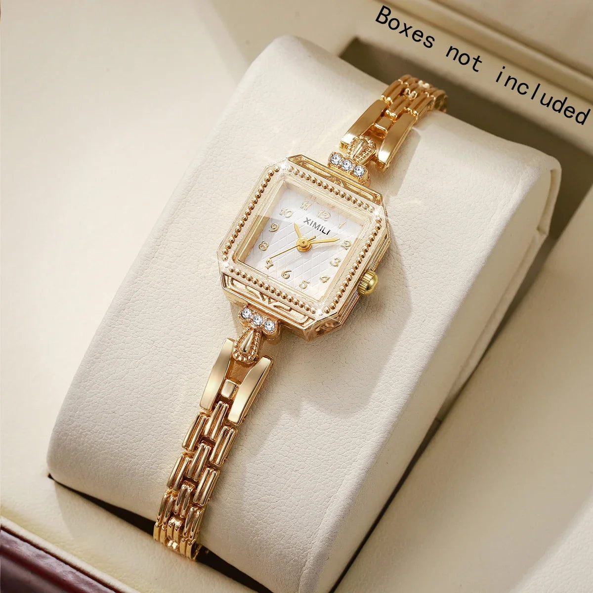 Elegant Square Women Quartz Watch Fashion Rhinestone Bracelet Strap Ladies Wristwatches Reloj Mujer（Without Box）