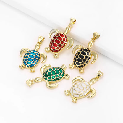 Excellence 5 Colors Sea Turtles Shaped Pendant Copper Zircon Jewelry Nacklace Accessories Dinner Party For Women Gifts Wholesale