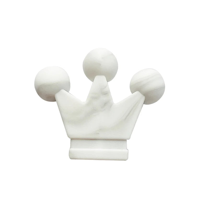 10pcs Food Grade Crown Silicone Beads Baby Teething Toys  Silicone DIY Pacifier Chain Pendant Accessories Baby Teethers