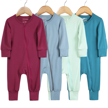2026 Newborn Baby Bamboo Fiber Romper Solid Breathable Long Sleeve Clothes For 0-24M Boy Girl Jumpsuit Infant Loungewear Pyjamas