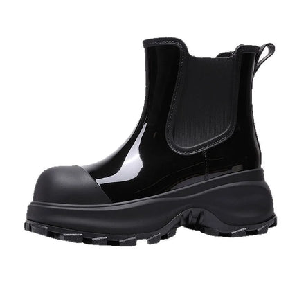 Women's rain boots, spring and autumn outdoor thick-soled low-cut non-slip height-increasing outdoor rain boots/overshoes