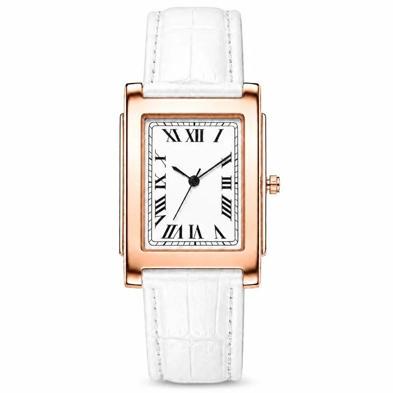 Retro Square Women Wristwatch Classic Roman Dial Leather Strap Business Watches for Woman Fashion Elegant Ladies Watch Gift