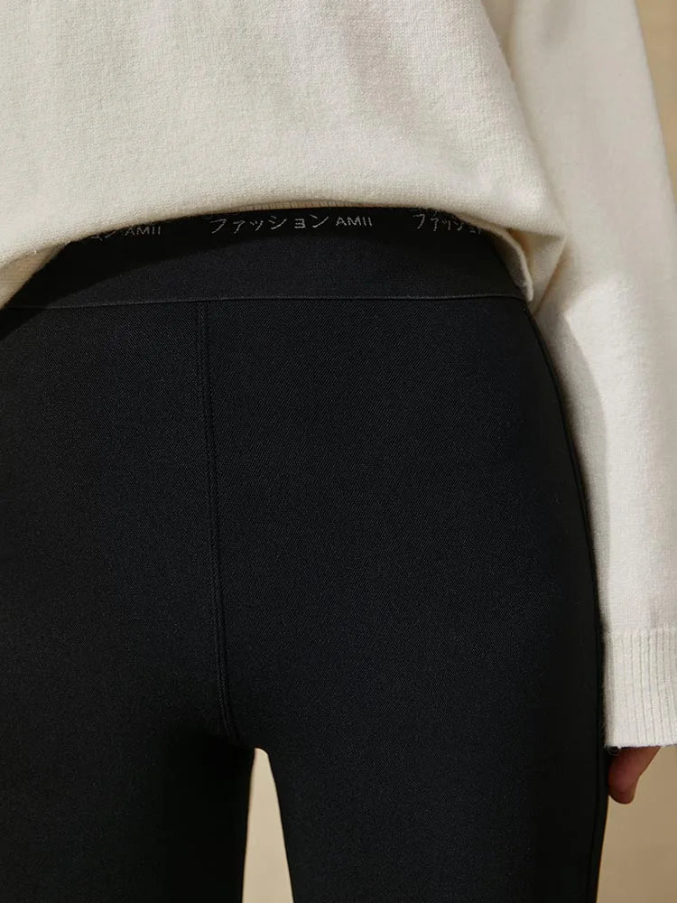 Amii Leggings Woman 2025 Winter New Warm Slim-fit Nine-point Female Legging Pants Casual Solid Versatile Woman Clothing12524023