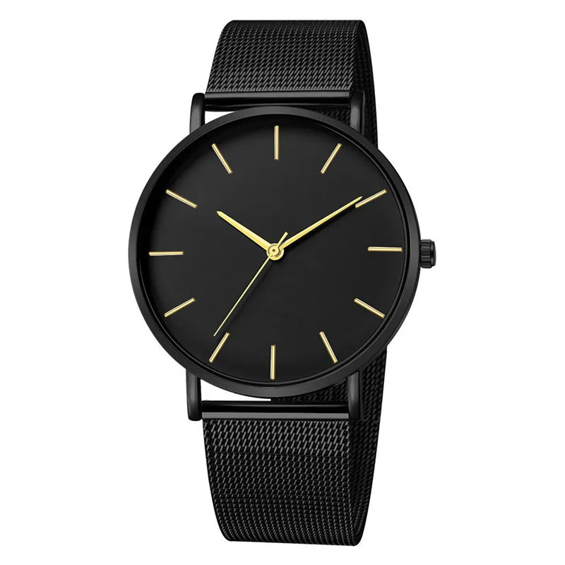 Reloj Mujer Ladies Fashion Metal Hour Casual Watch Simple Quartz Wrist Watch Female Black Mesh Stainless Steel Watch Saa Bracele