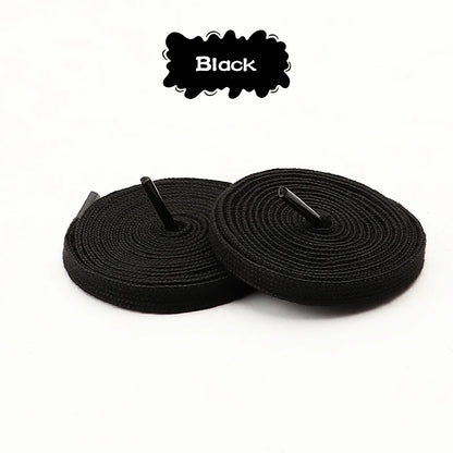 1Pair/3Pair Classic Solid-Color Flat Laces Premium Cotton Casual Shoelaces Sneaker 0.8cm Width Shoelace Length 100/120/140/160cm