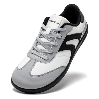 HOBIBEAR Wide Toe Shoes Unisex Artificial Leather Barefoot Sneakers Casual Retro Zero Drop Shoes for Women Men