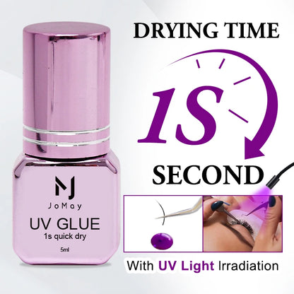 TPO-FREE 5ml UV Eyelash Extension Glue 1S Fast Drying Strong Hold Long Lasting Low Odor Adhesive for Professional Lash Techs