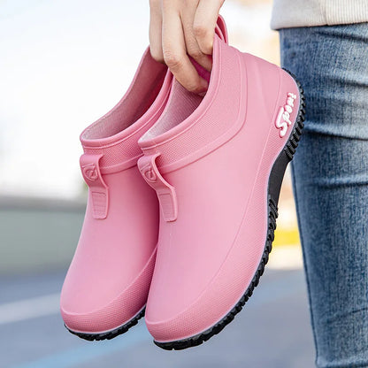 Leisure Thick Soled Waterproof Outdoor Wear-resistant Women's Short Tube Water Shoes Daily Casual Rain Boots 2026 New