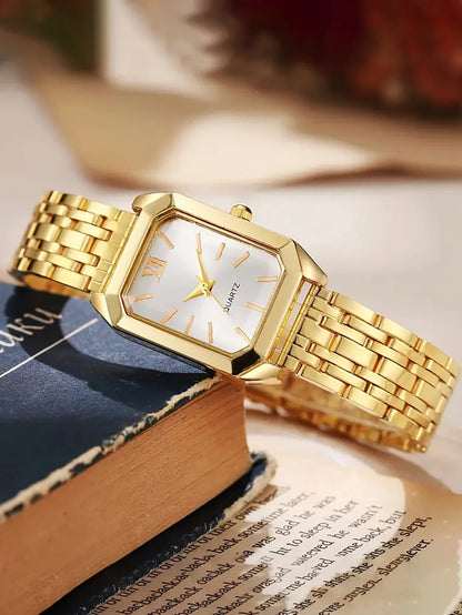 The Lady's Compact Quartz Watch and Pendant Jewelry Set, Suitable as a Holiday Gift, Does Not Include the Box.