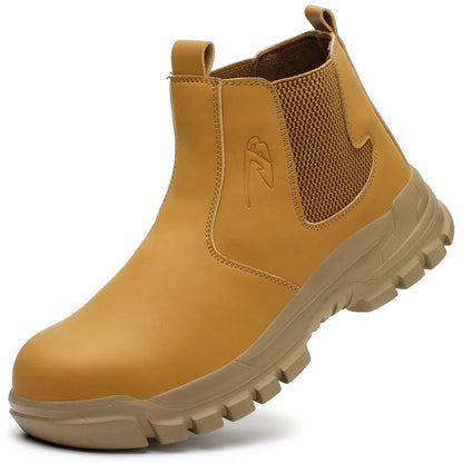 Water Proof Safety Work Shoes For Men Steel Head Leather Boots Male Footwear Indestructible Construction Work Shoes Brown