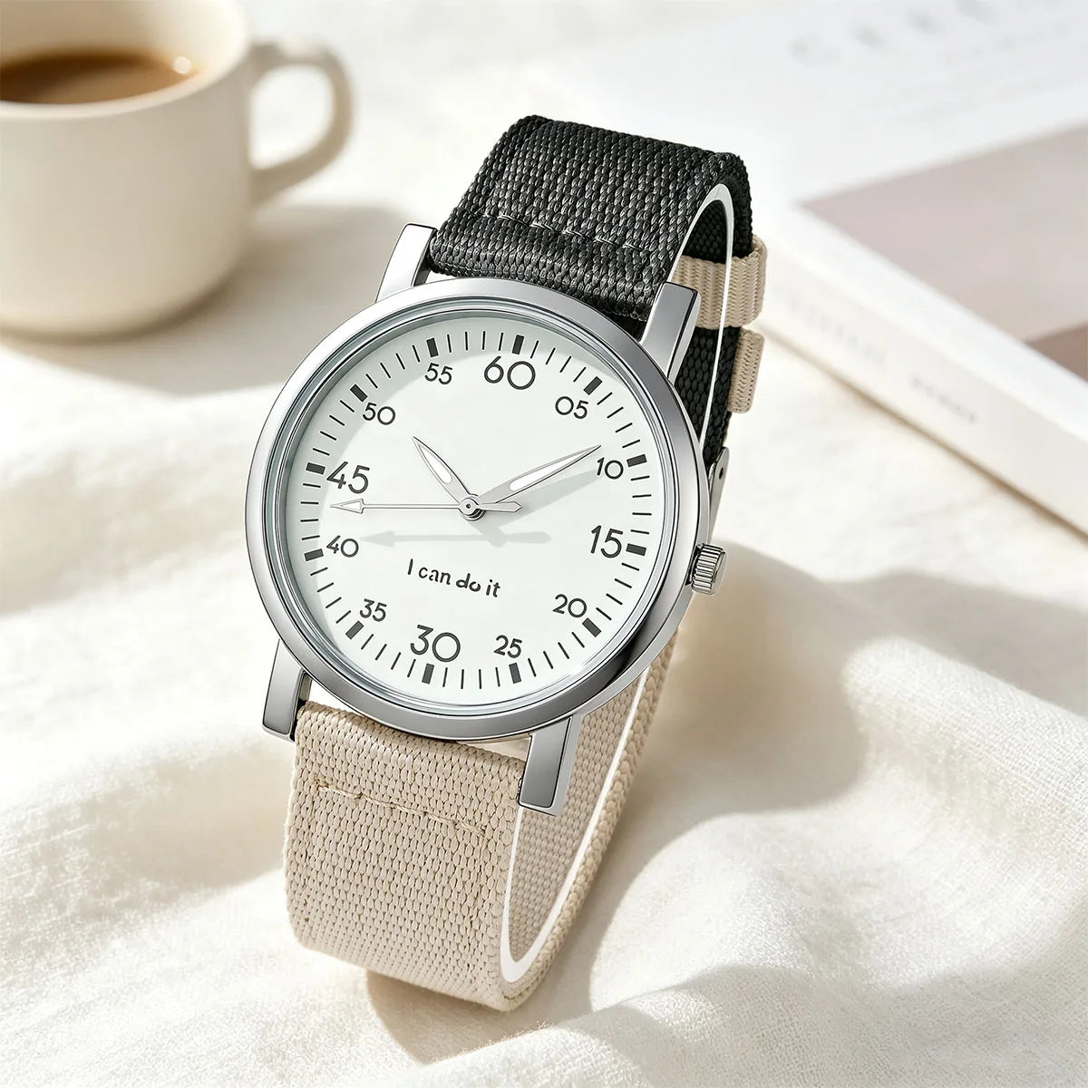 Women Quartz Watch Nylon Strap Simple Analog Wristwatch Ladies Watches