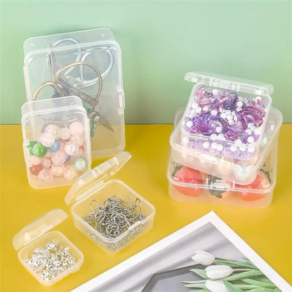 10pcs Plastic Box Rectangular Box Translucent Box Packing Box Storage Box Dustproof Solid Strong Jewelry Storage Case Container