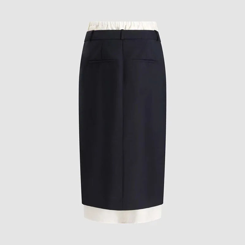 Women's Color-Blocked Straight Skirt, Stretch-Waist Skirt, Casual and Versatile Long Skirt, High-Quality Skirt, 2026, New y2k