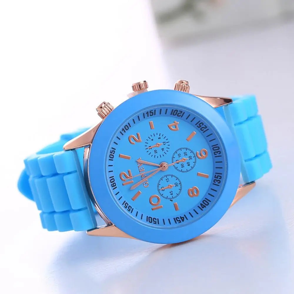 Fashion Silicone Strap Quartz Wristwatches Casual Sports Electronic Watch Women Simple Wrist Watches