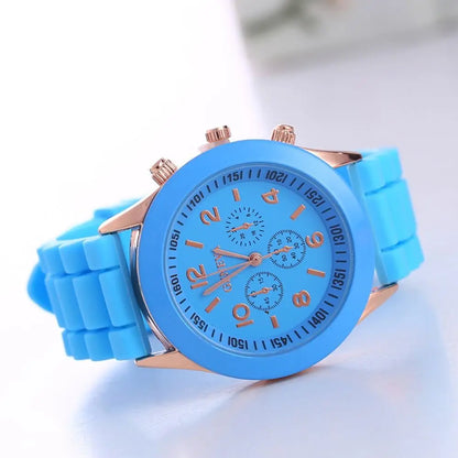 Fashion Silicone Strap Quartz Wristwatches Casual Sports Electronic Watch Women Simple Wrist Watches