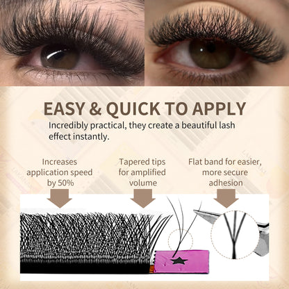 LAKANAKU YY/3D/4D/5D/6D W Clover Eyelashes Extension Cilios Extensiones De Pestañas Premade Fans Eyelash Extensions Volume