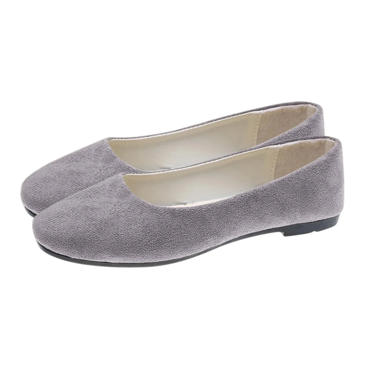 Woman Flats Casual Round Toe Cute Flats Flock Mocasines Ballerina Church Flats Female Suede Elegant Soft Sole Mom Shoes