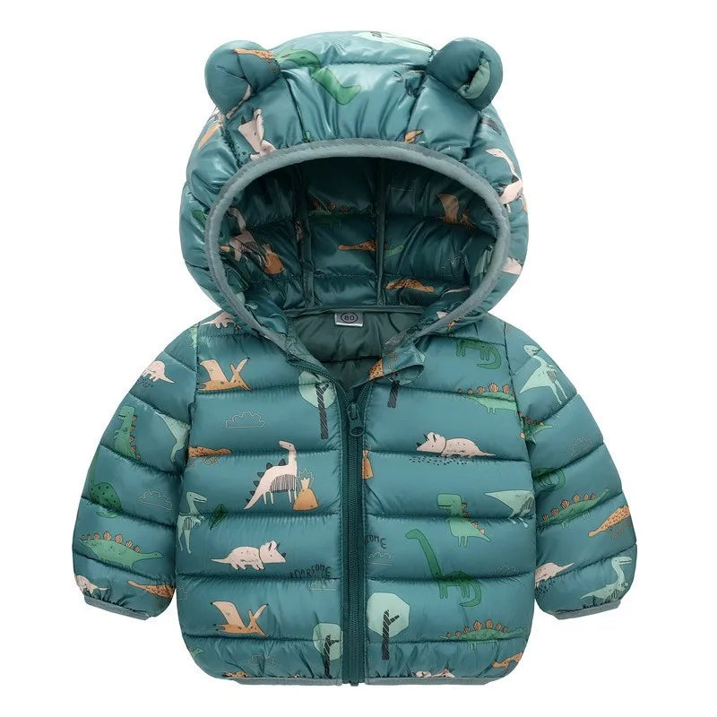 Hooded Lightweight Down Jackets Children Boy Girl Baby Coat Autumn Winter Outerwear Casual Clothing Kids Christmas Birthday Gift