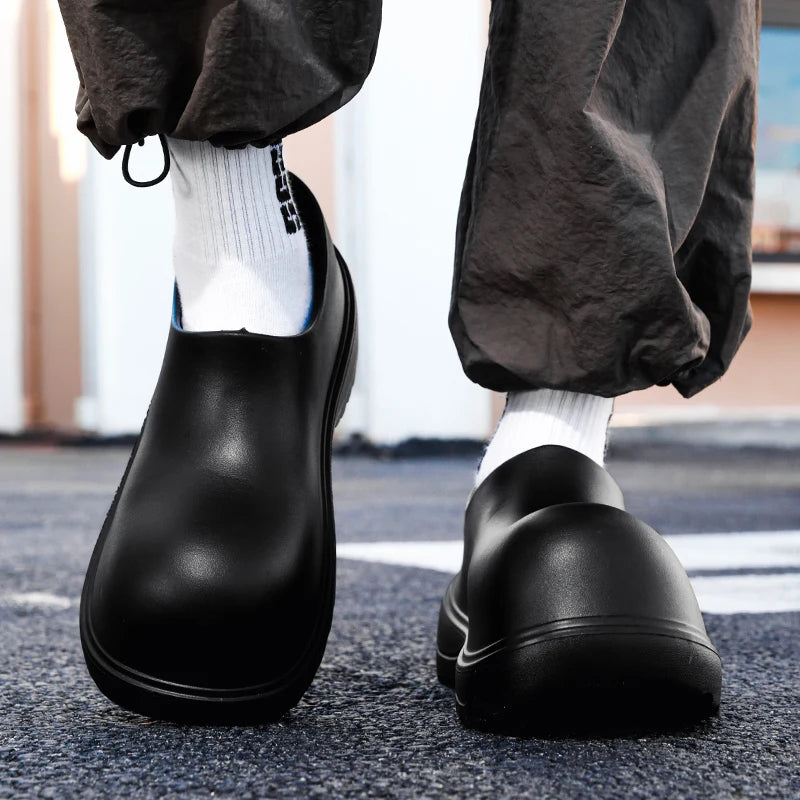 EVA New Slip-On Chef Shoes Men and Women General Casual Big Head Shoes lightweight Thick Soles All Wear Rain Shoes