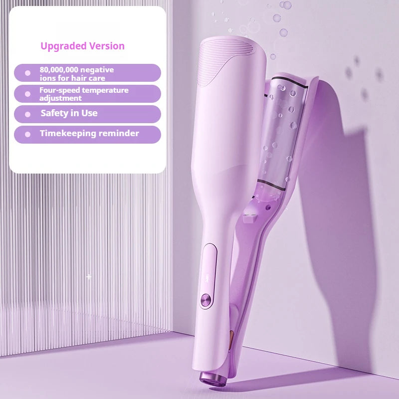 Deep Waver for Short Hair Lightweight, Dual Voltage, Smart Timer Hair Tool Crimper Double Barrel & Adjustable Temps Anti-Scald