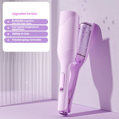 Deep Waver for Short Hair Lightweight, Dual Voltage, Smart Timer Hair Tool Crimper Double Barrel & Adjustable Temps Anti-Scald