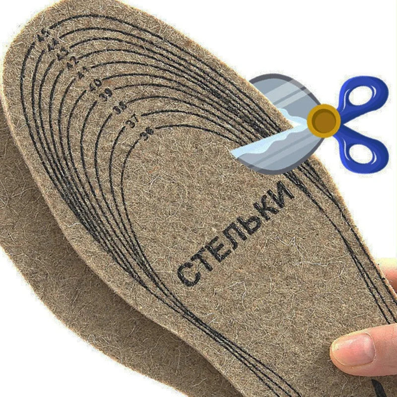 Felt Insoles For Shoes Men Women Warm Shock-absorbing Insoles Shoes Pad for Outdoor Sports Work Running Unisex Foot Pain ﻿