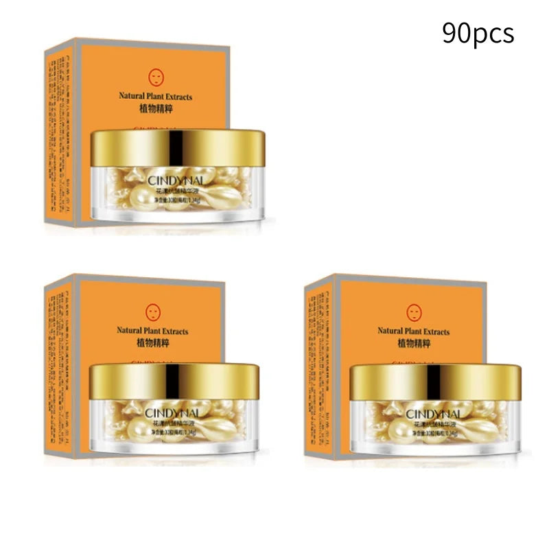 Placenta and Hyaluronic Acid Essence Capsules - Deeply Nourishes and Moisturizes the Skin, Revealing Youthful Skin, Suitable for Locking in Moisture on the Face and Neck - Easy to Carry, Use Anytime, Anywhere, Perfect for Tra