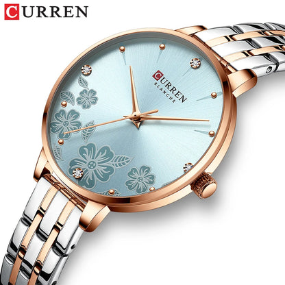 CURREN 9068 Fashion Women Watches Stainless Steel Strap Ultra Thin Quartz Watch Woman Romantic Clock Women Watches Montre Femme