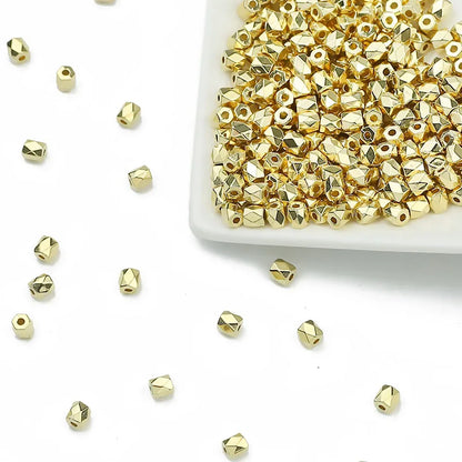 100-400pcs Gold Color Beads 4mm 6mm CCB Cube Crown Heart Pendant Star Spacer Loose Beads for Love Jewelry Making Bracelets DIY S