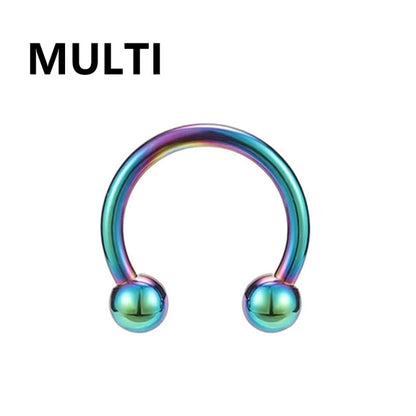 1PC metal Horseshoe Fake Nose Ring C Clip Septum Lip stainless steel Real Piercing Nose Rings Hoop For Women Men Jewelry